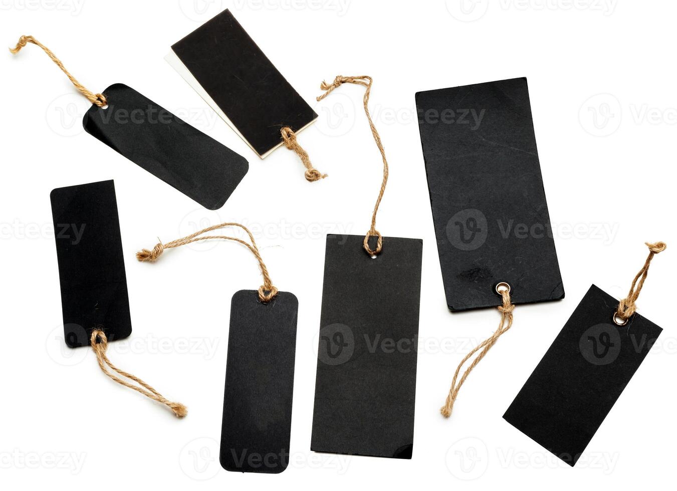 Empty shopping tag template. Isolated on white photo