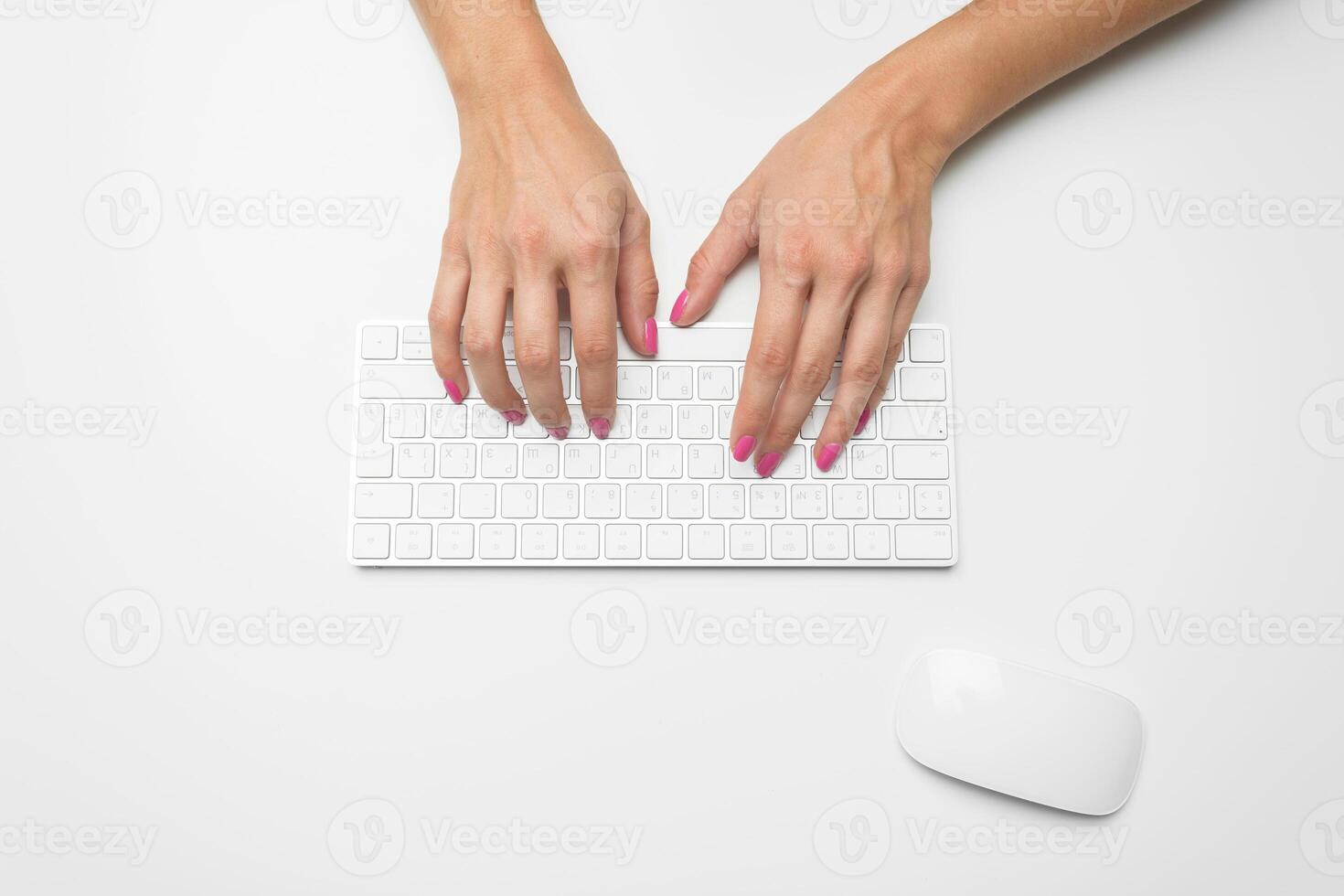 Woman's hands on a keyboard photo