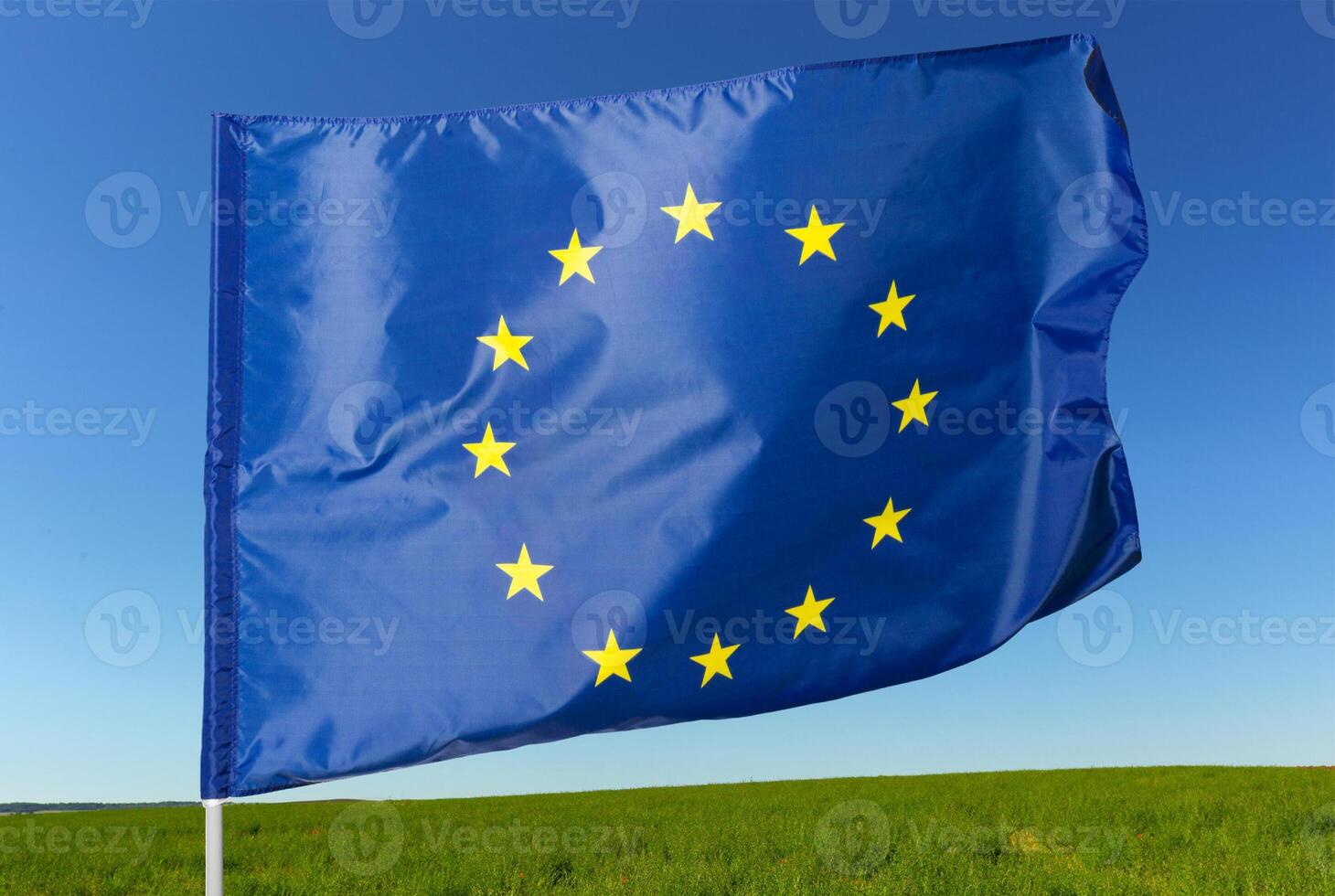 EU flag, euro flag, flag of european union waving photo