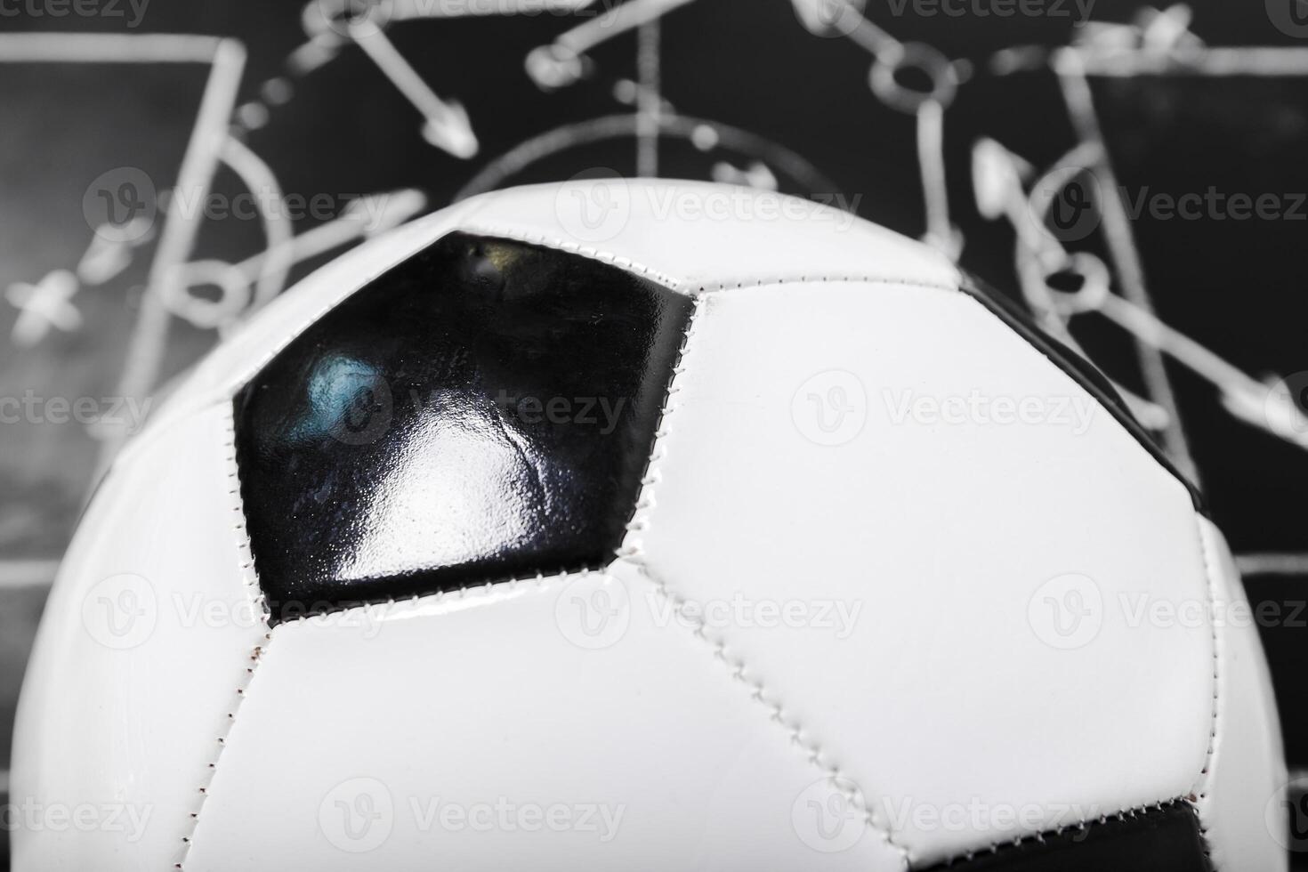 Soccer plan chalk board with formation tactic photo