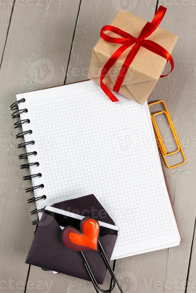 Gift box with ribbon photo