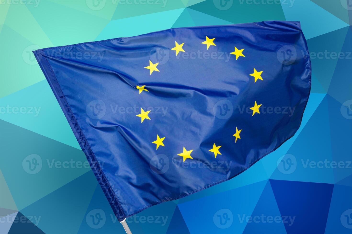 EU flag, euro flag, flag of european union waving photo