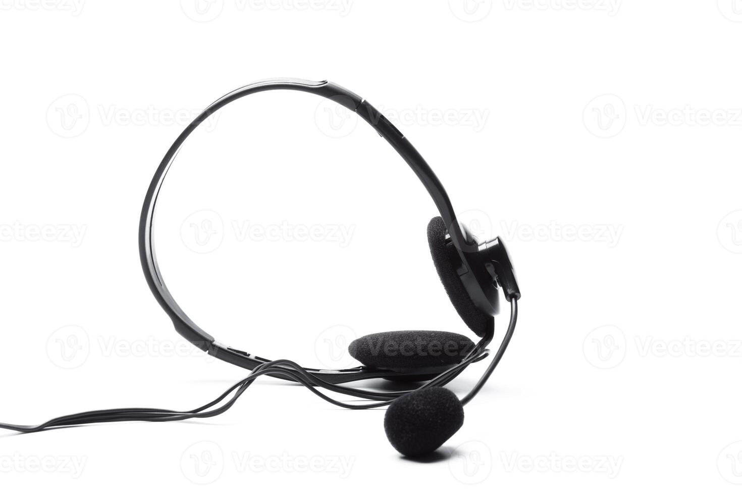 headset with microphone isolated on white photo