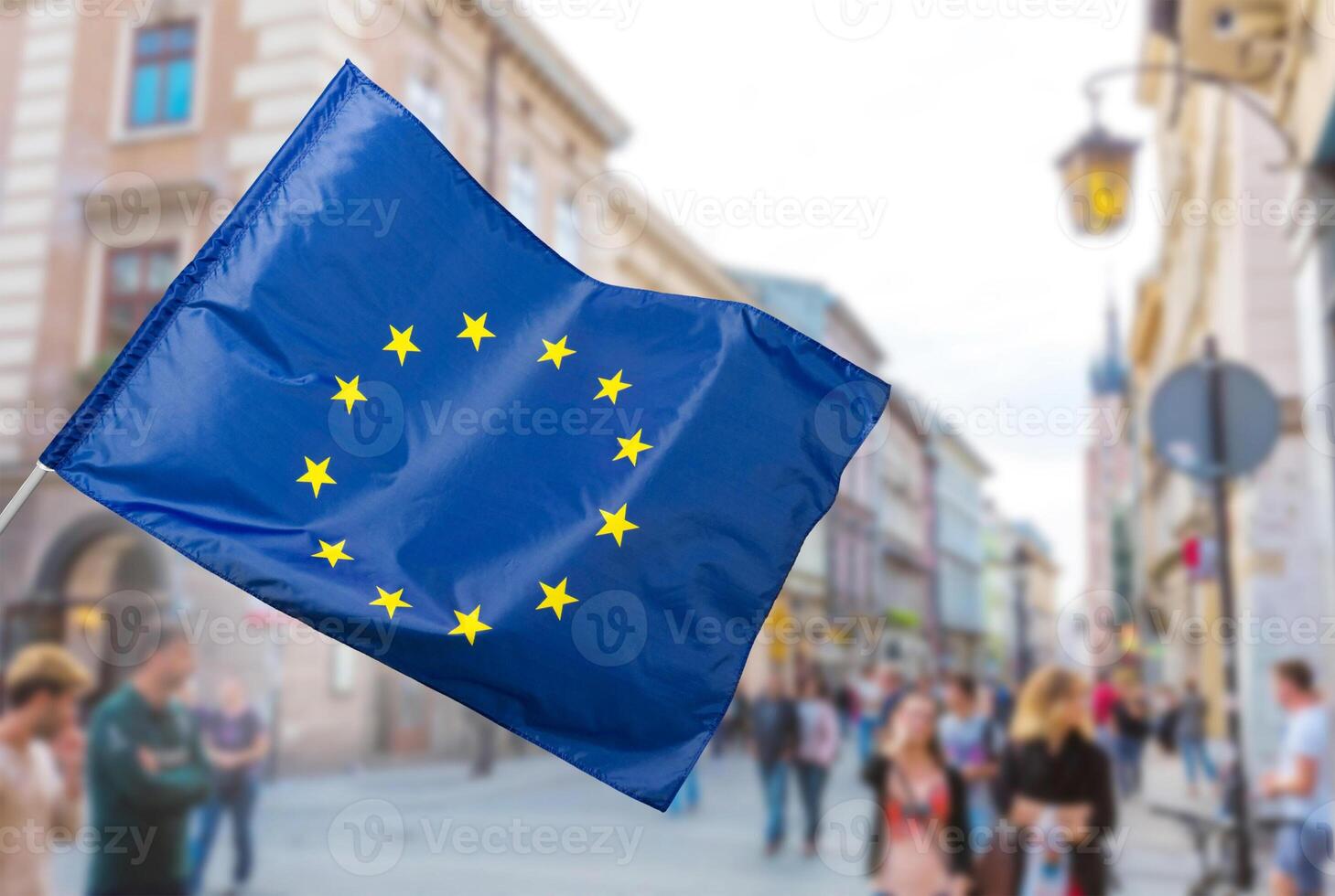EU flag, euro flag, flag of european union waving photo