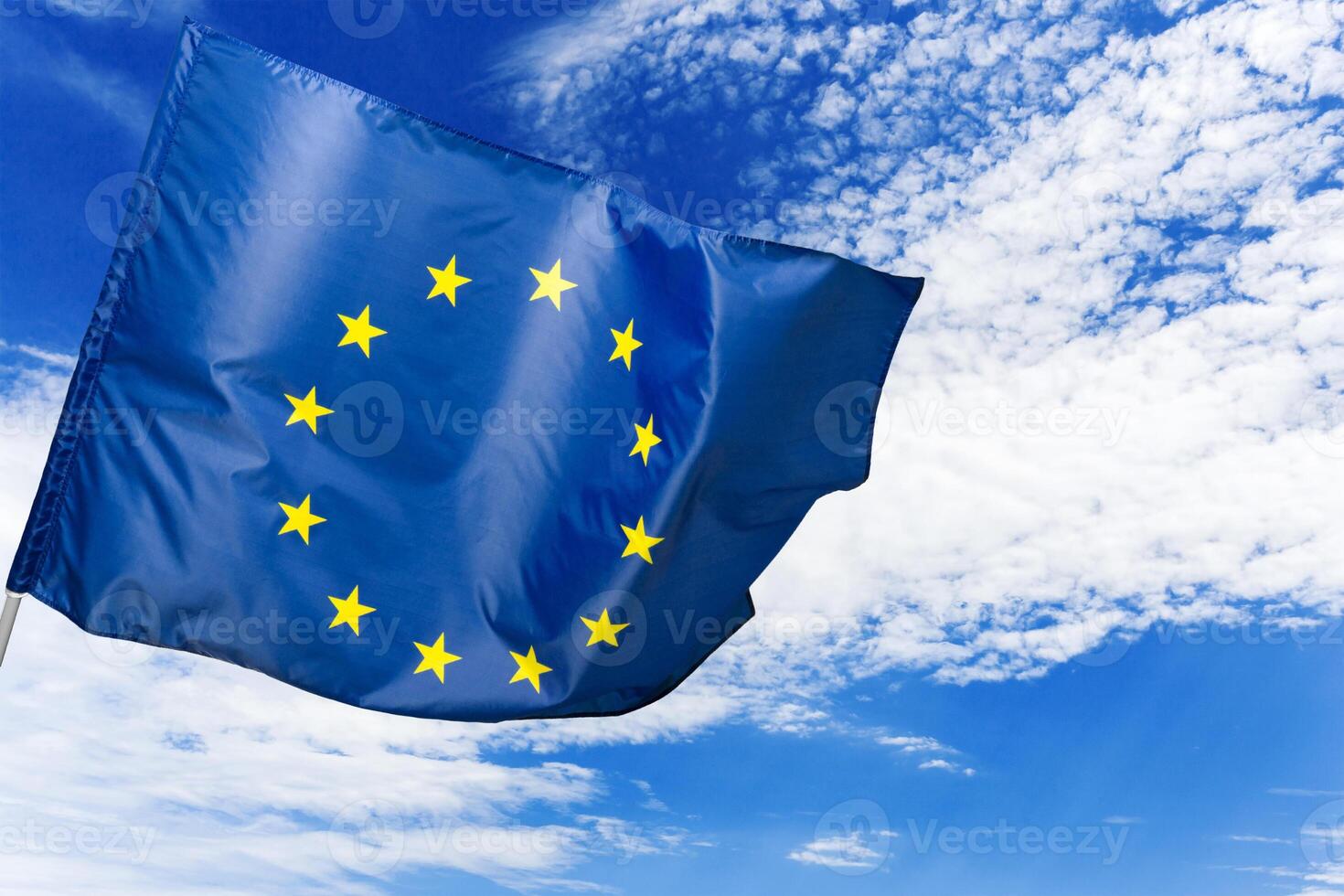EU flag, euro flag, flag of european union waving photo