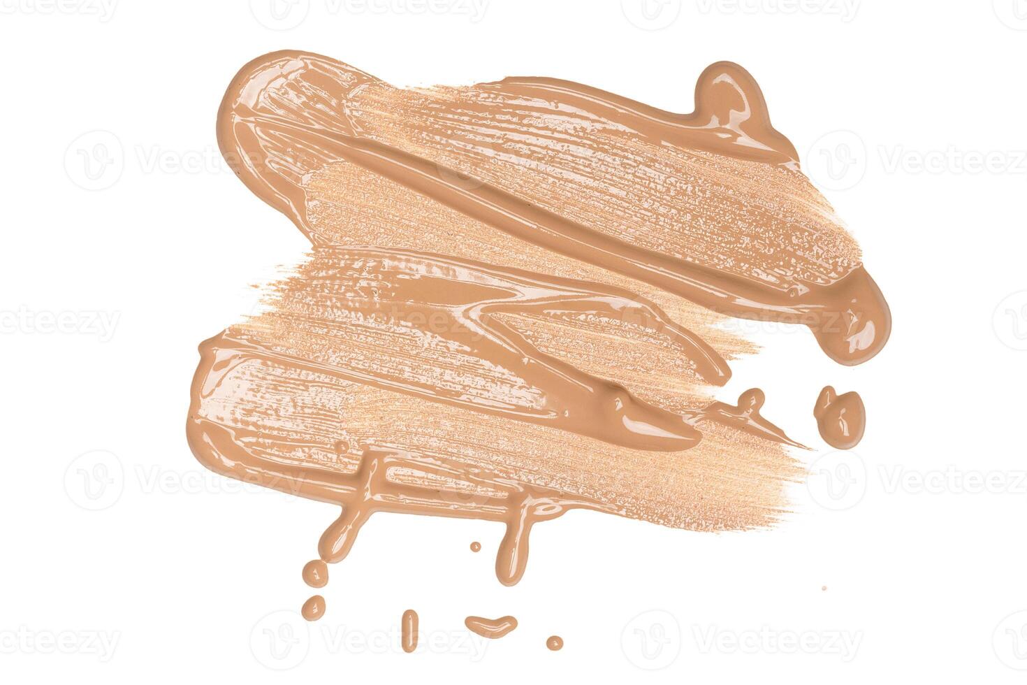 smeared foundation natural make up on white background photo