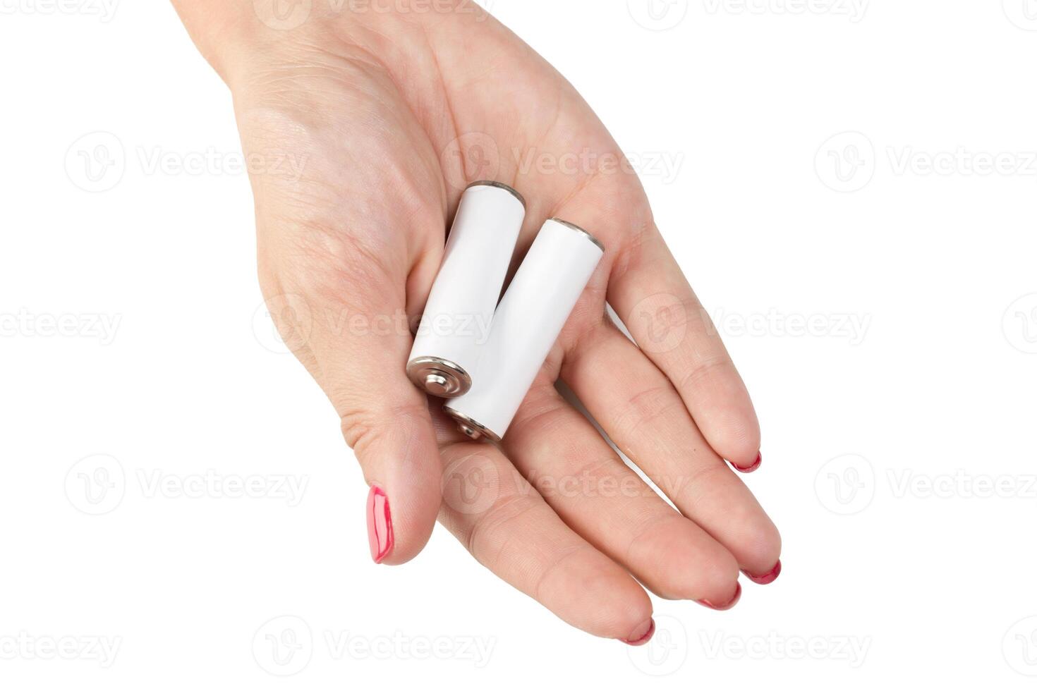 Batteries in hand photo