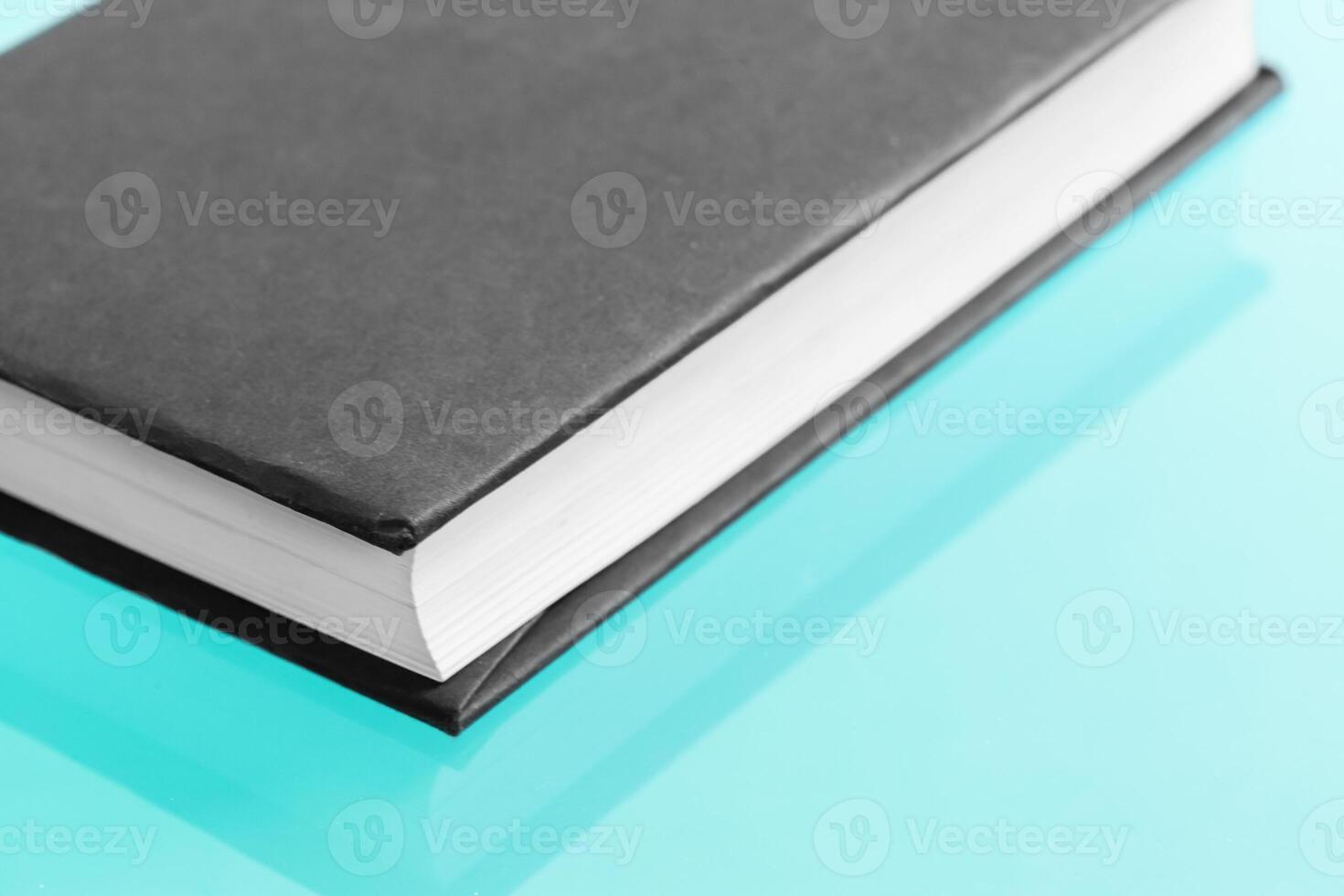 Blank notebook on the table photo