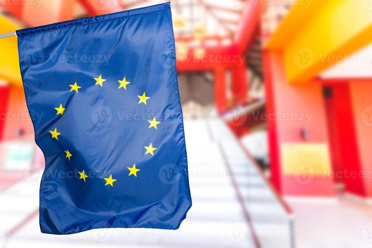 EU flag, euro flag, flag of european union waving photo