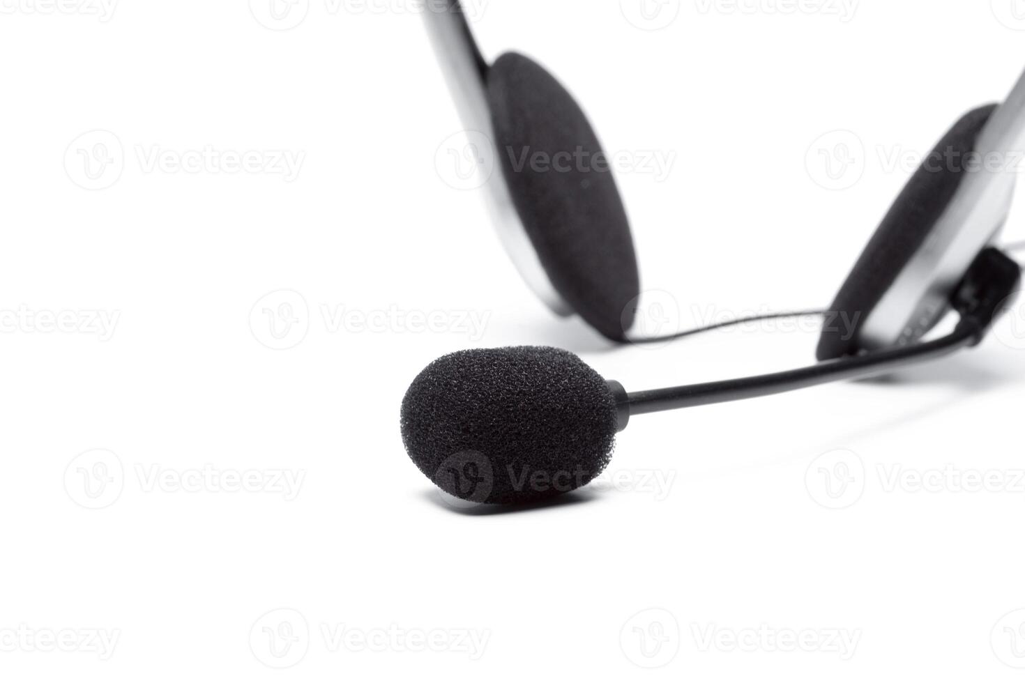headset with microphone isolated on white photo