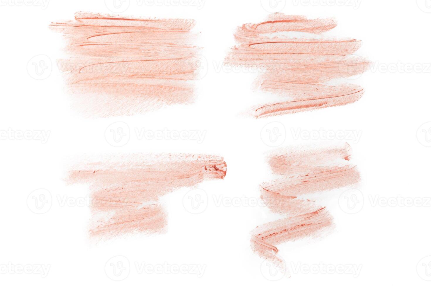 smeared foundation natural make up on white background photo