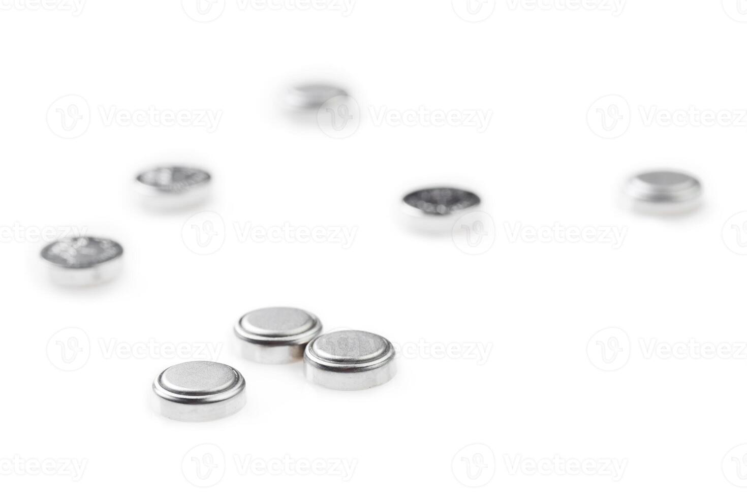 Lithium batteries isolated on white photo
