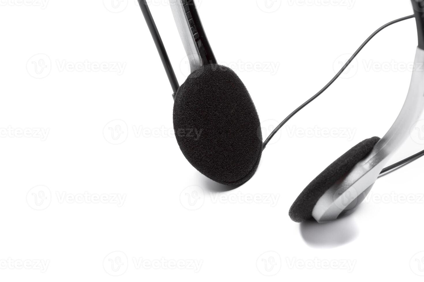headset with microphone isolated on white photo