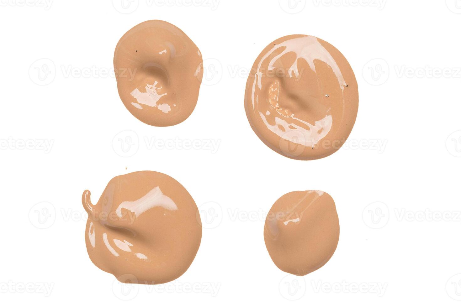 smeared foundation natural make up on white background photo