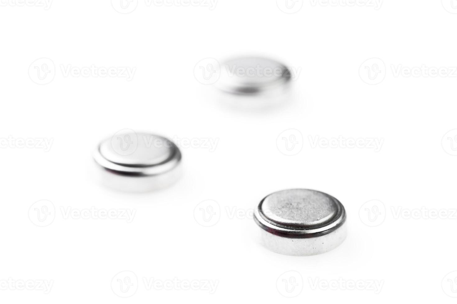 Lithium batteries isolated on white photo