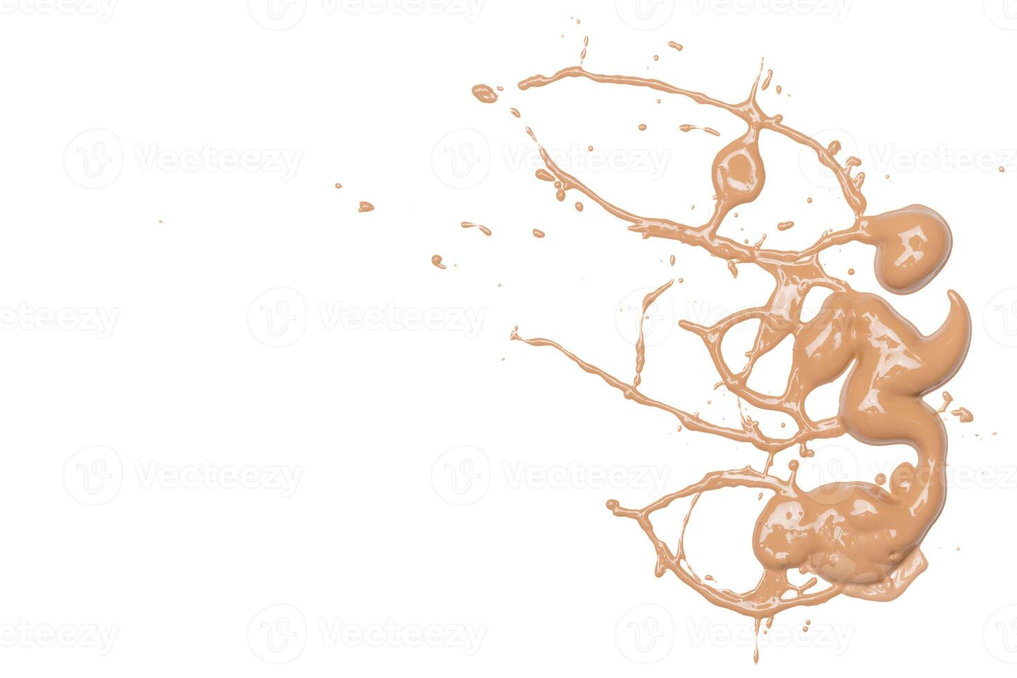 smeared foundation natural make up on white background photo