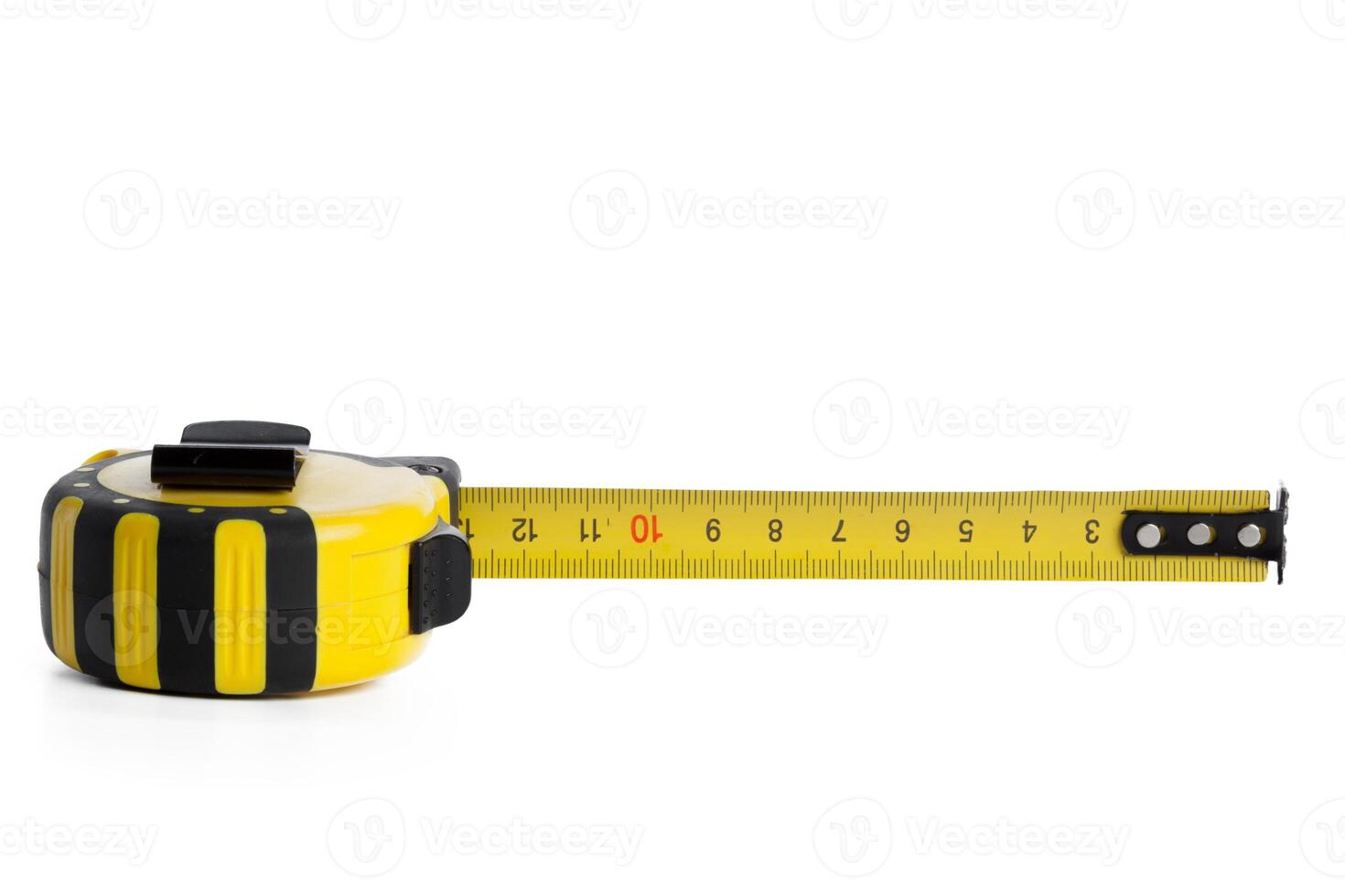 Tape measure on white background photo