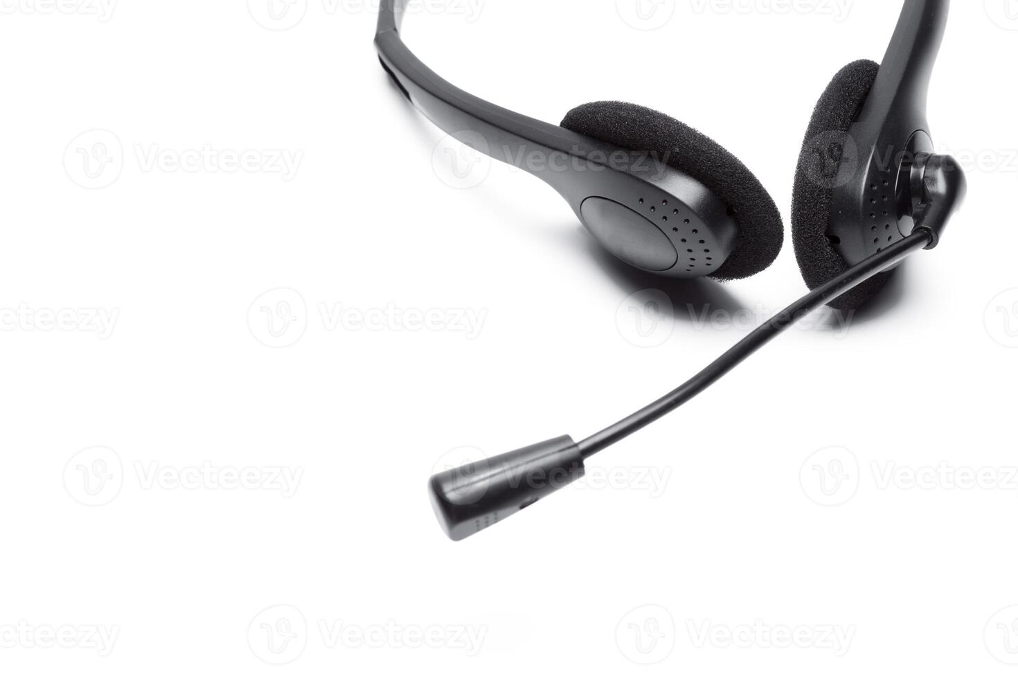 headset with microphone isolated on white photo