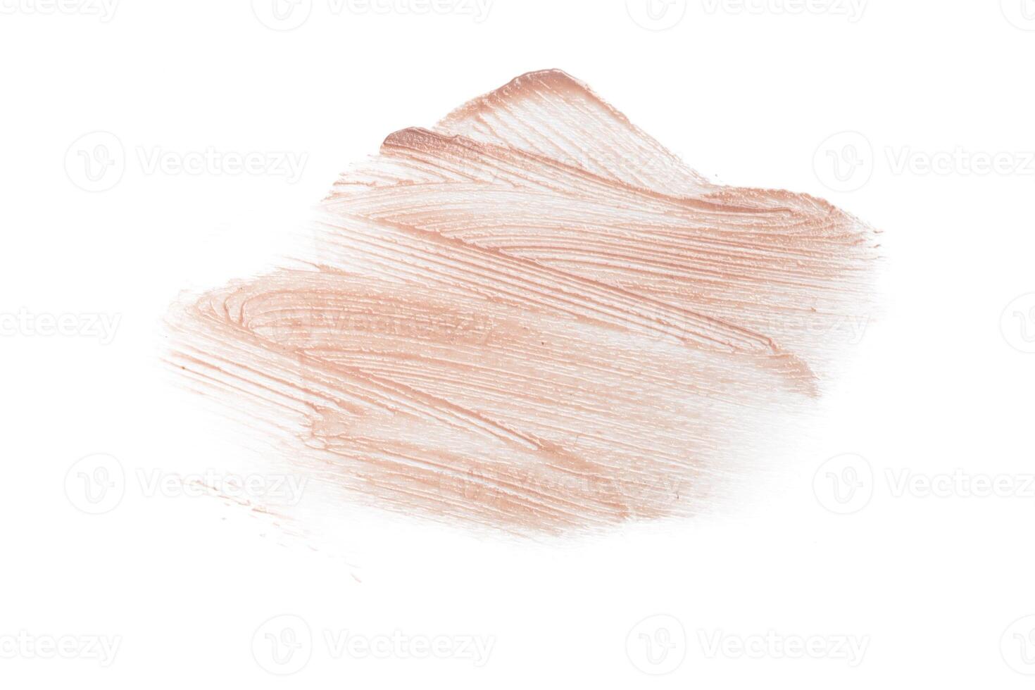 smeared foundation natural make up on white background photo