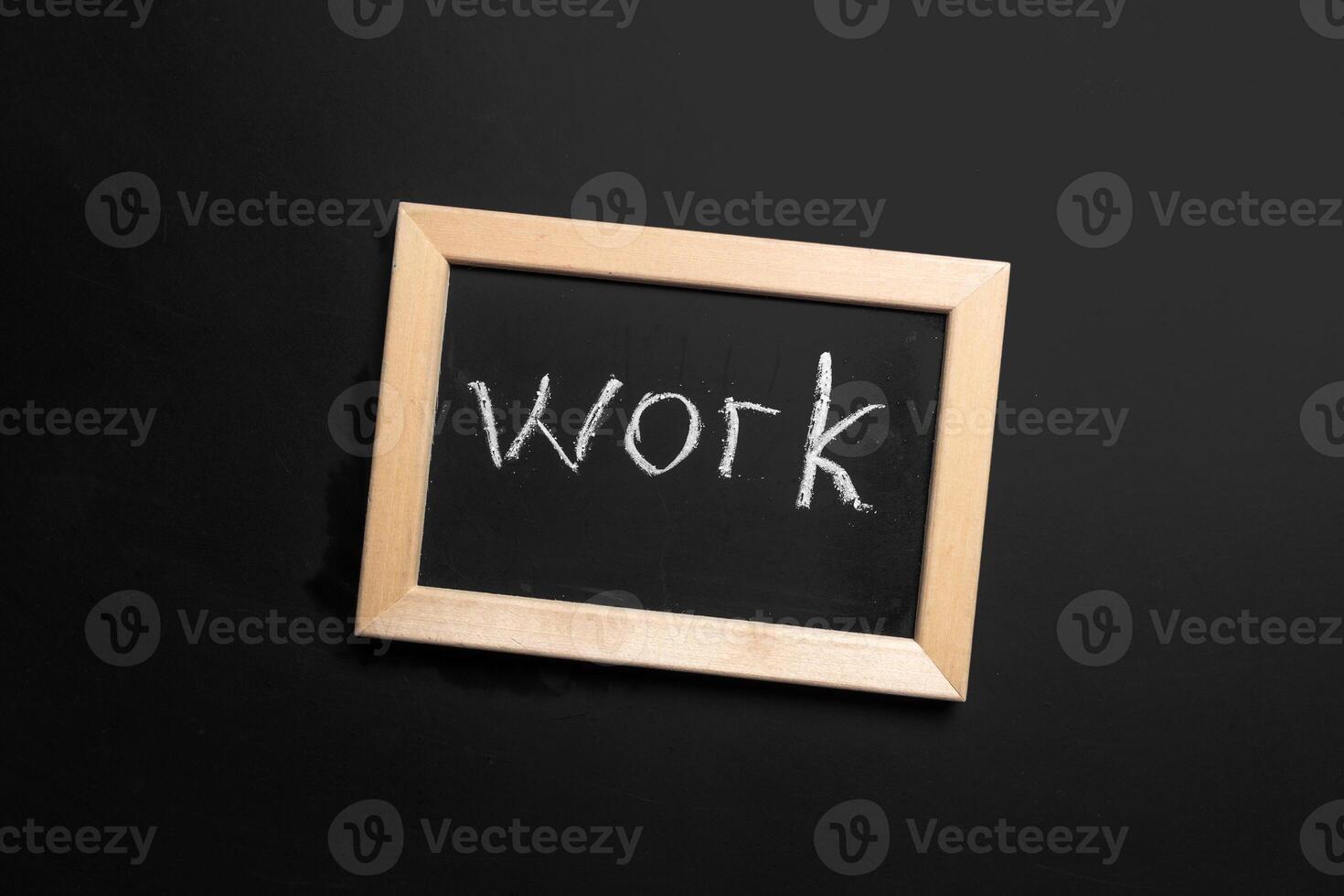 Work text on chalkboard photo