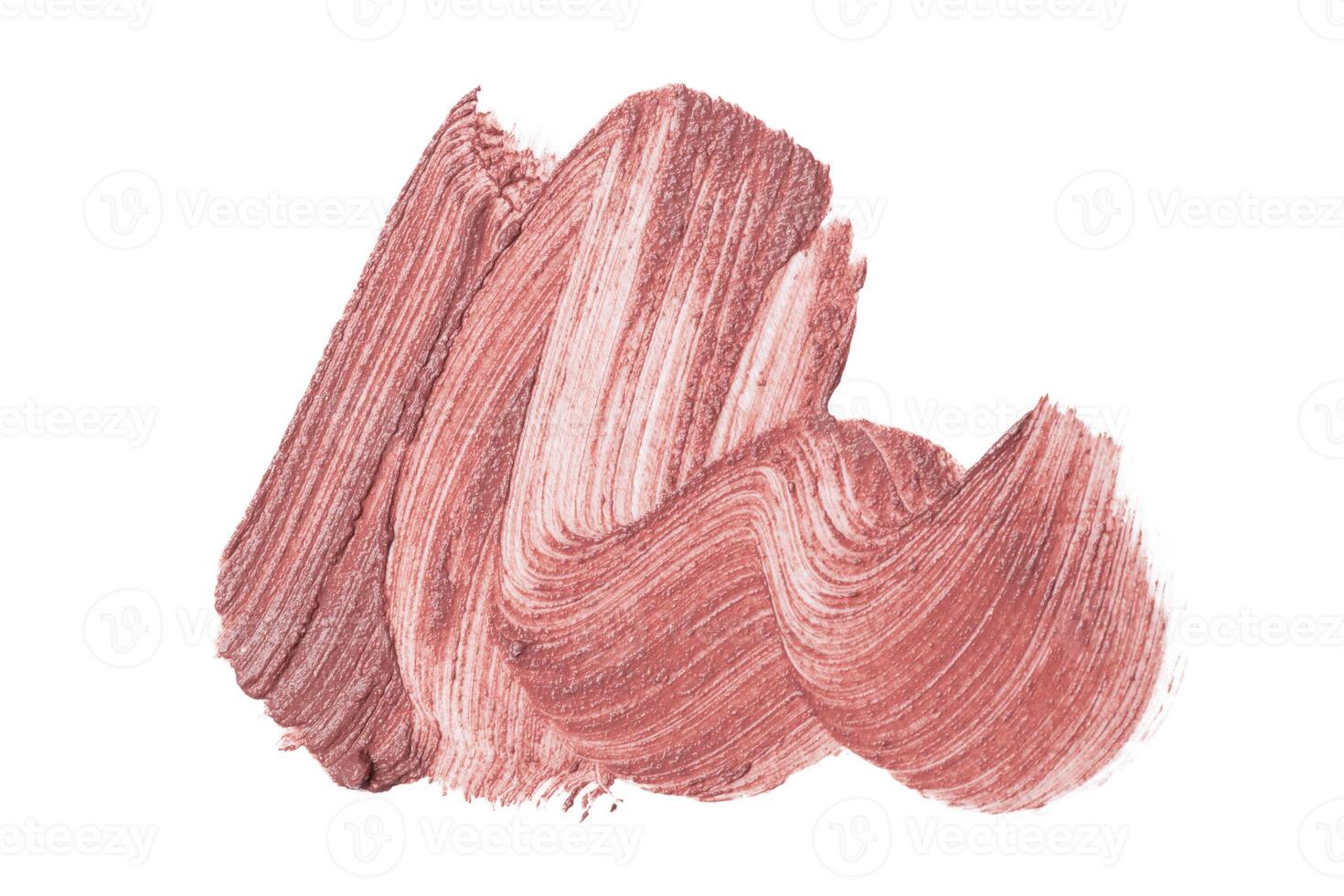 smeared foundation natural make up on white background photo