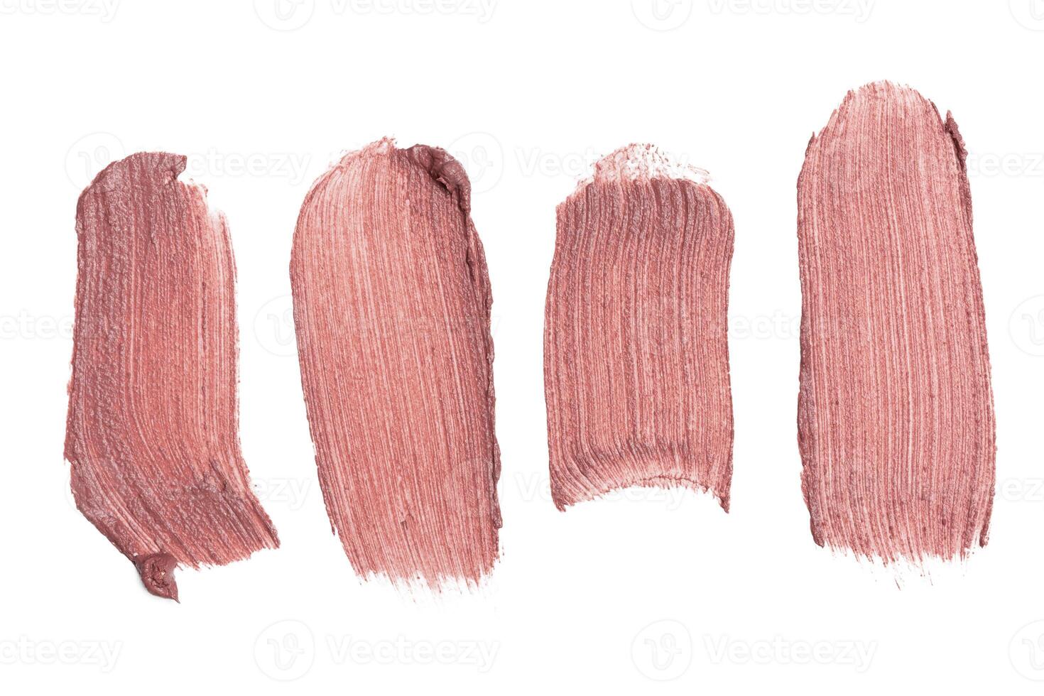 smeared foundation natural make up on white background photo