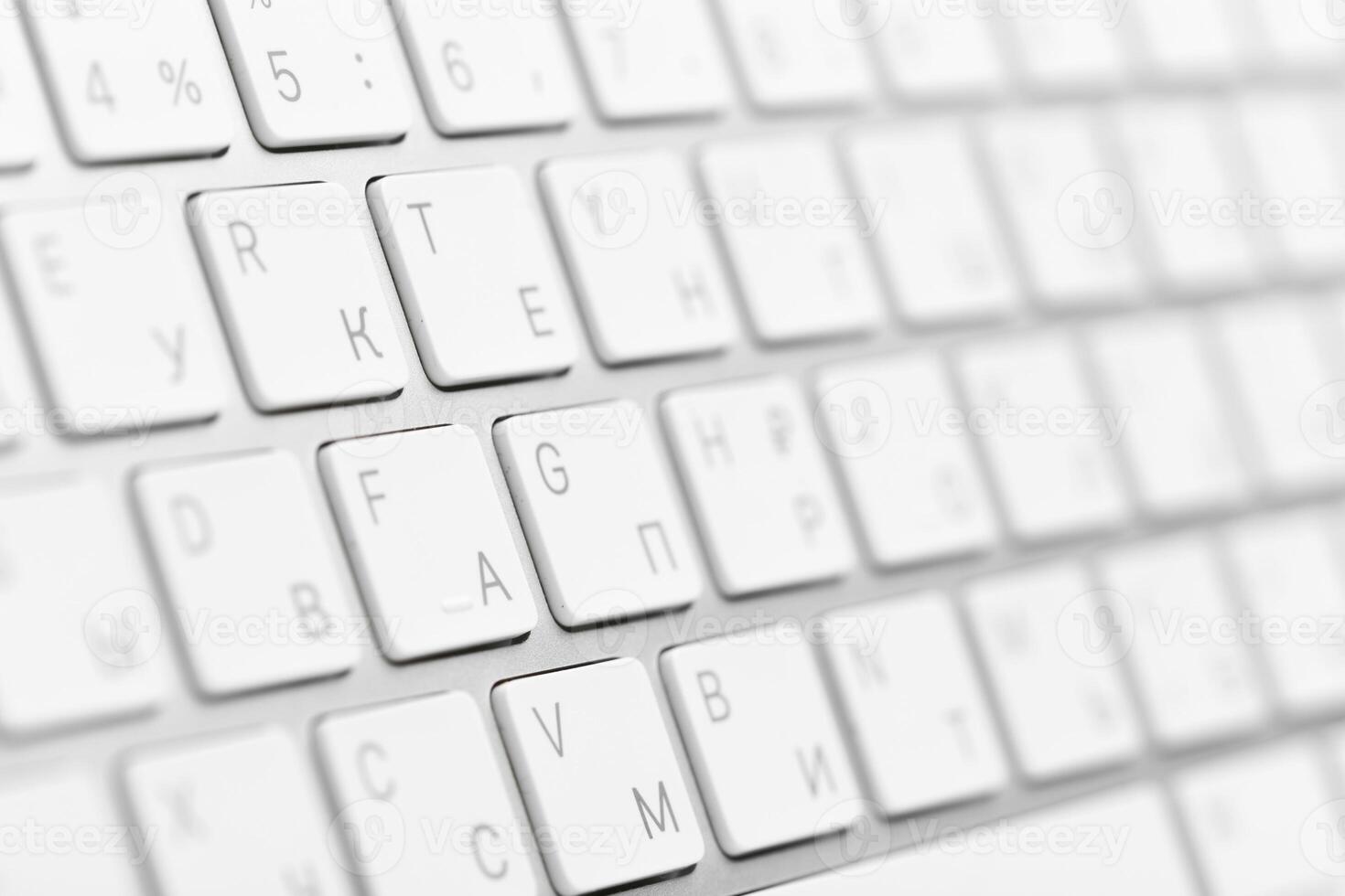 Office desk table with computer keyboard photo