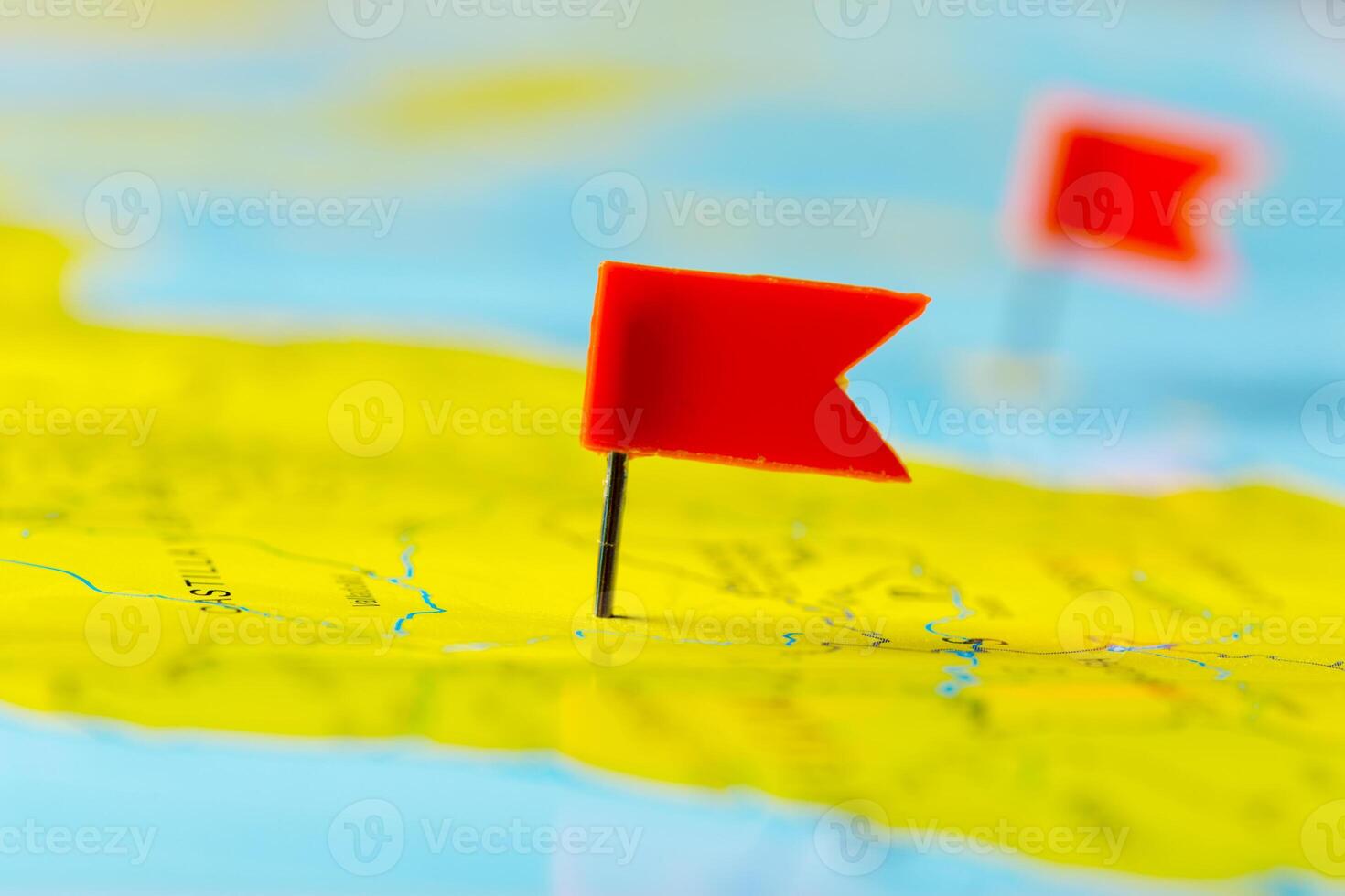 Travel destination points on a map photo