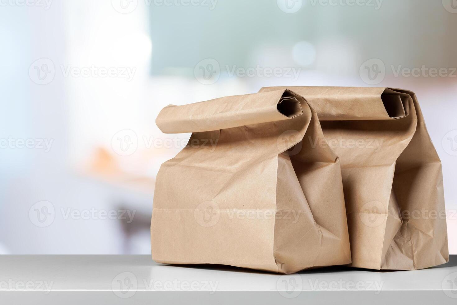 Empty paper box on a table photo