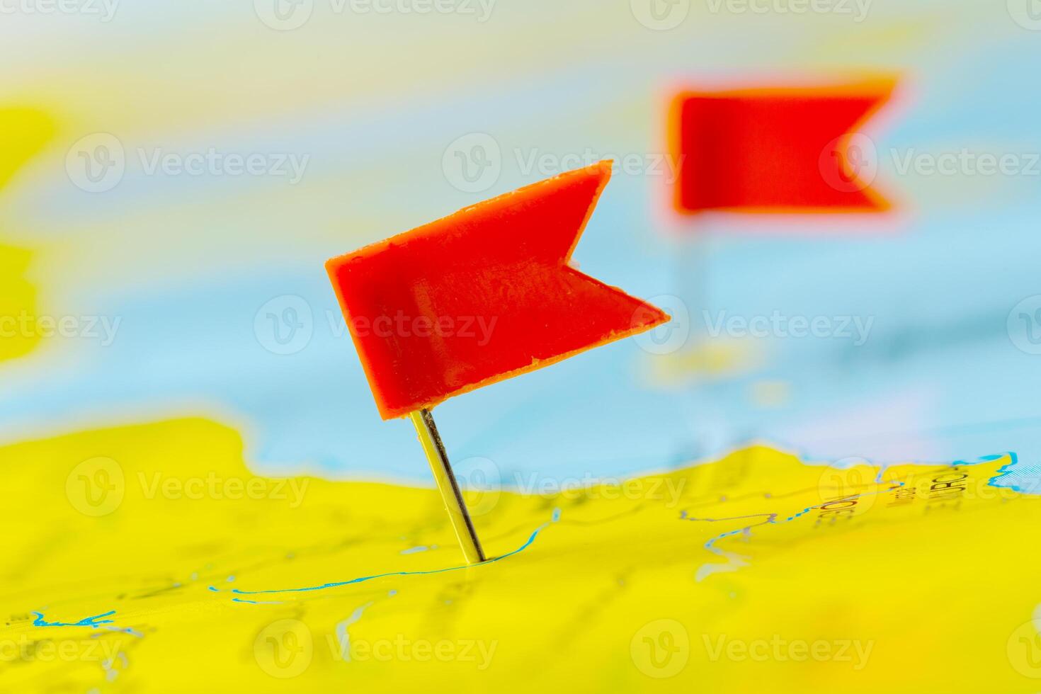 Travel destination points on a map photo