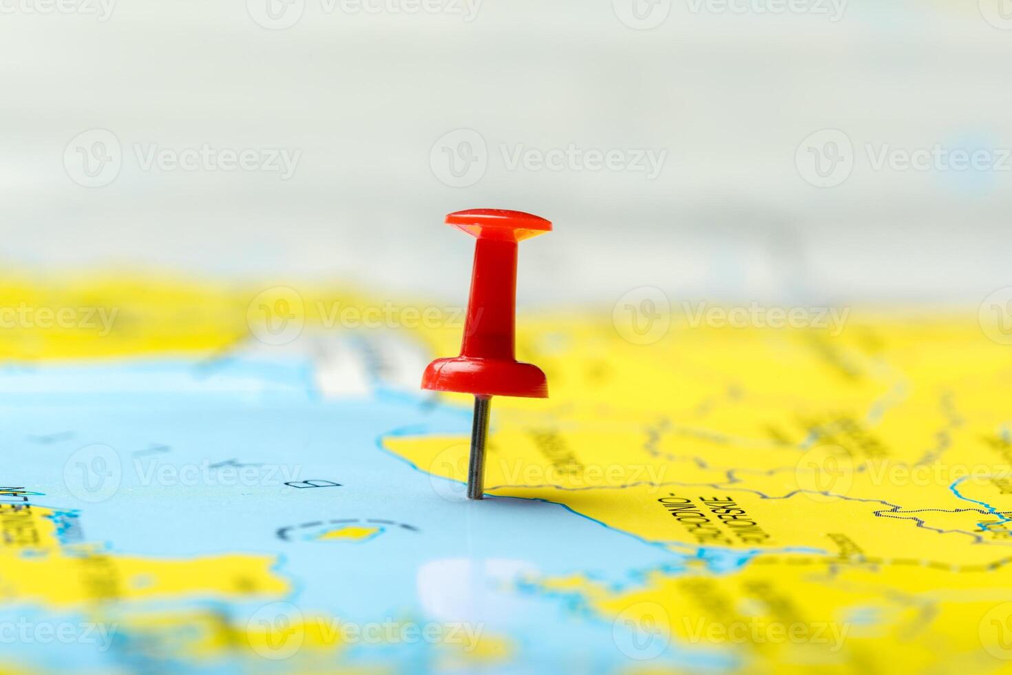 Travel destination points on a map photo