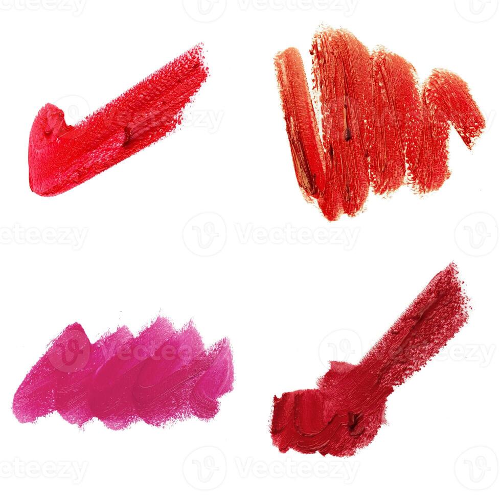 red lipstick stroke isolated photo