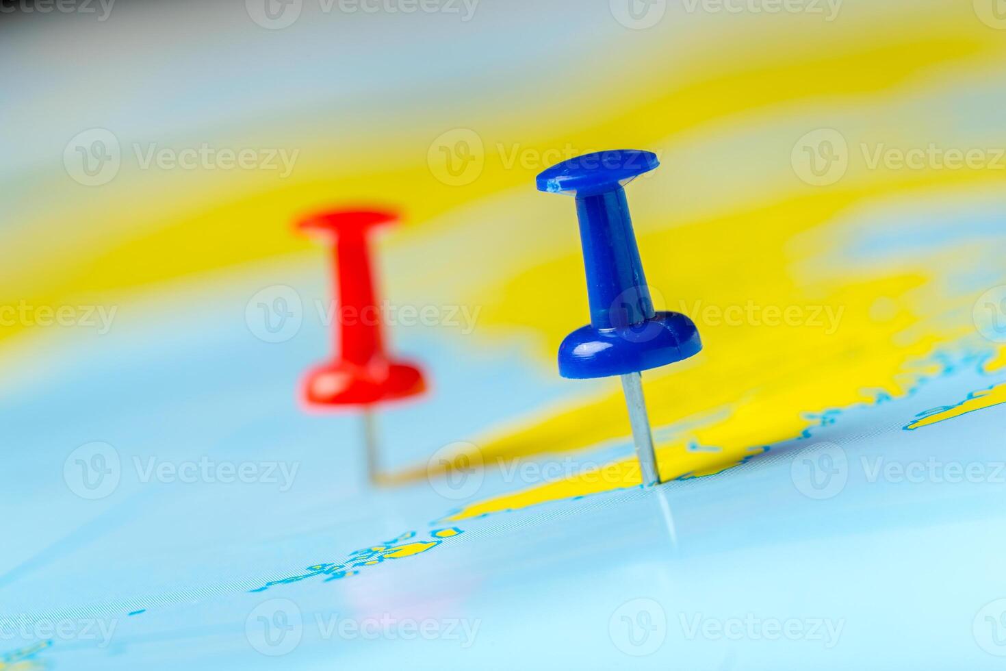 Travel destination points on a map photo