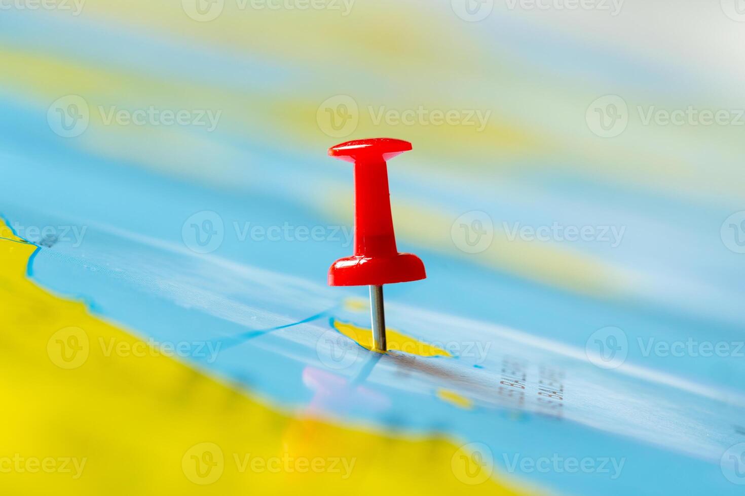 Travel destination points on a map photo