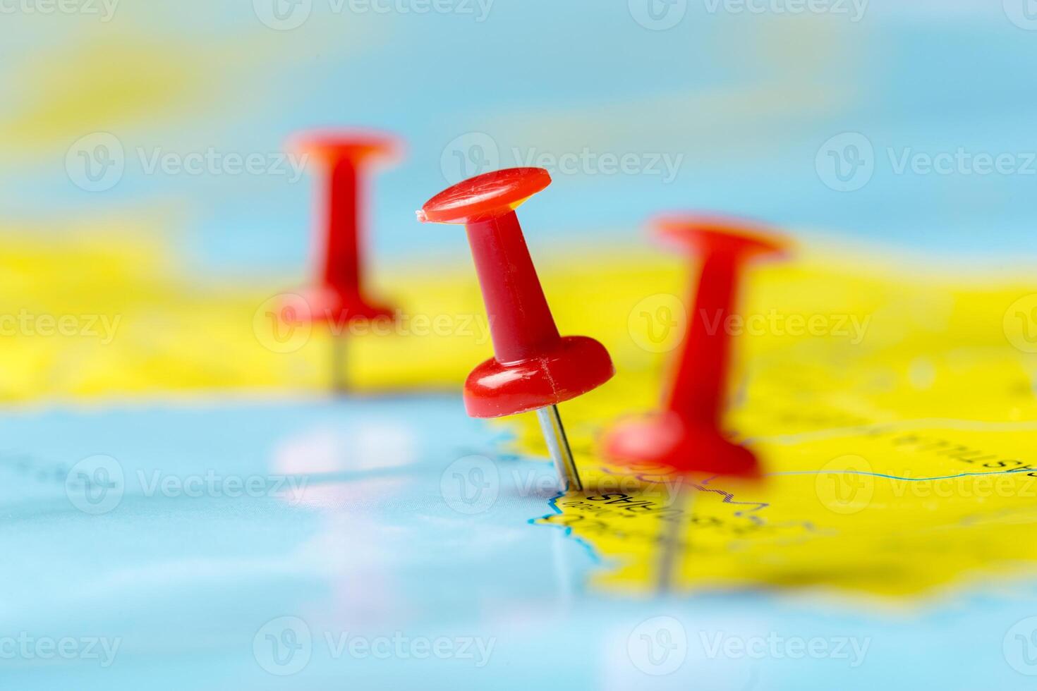 Travel destination points on a map photo