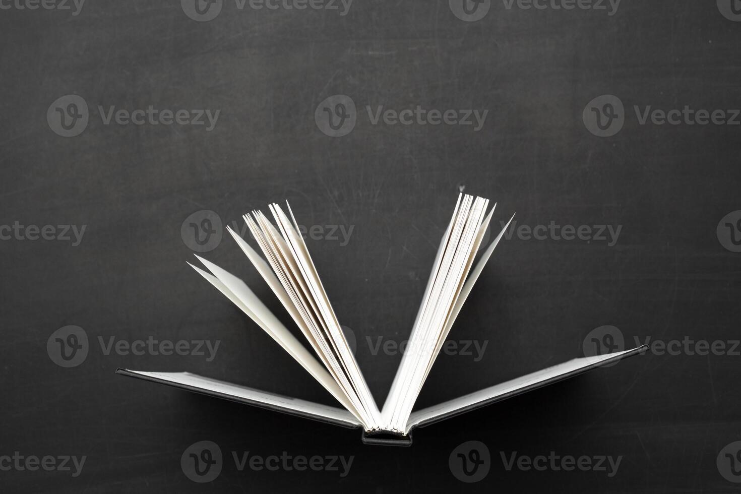 Blank notebook on the table photo