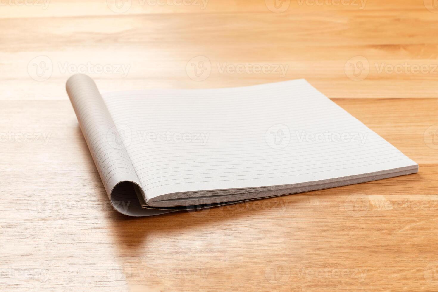 Blank notebook on the table photo