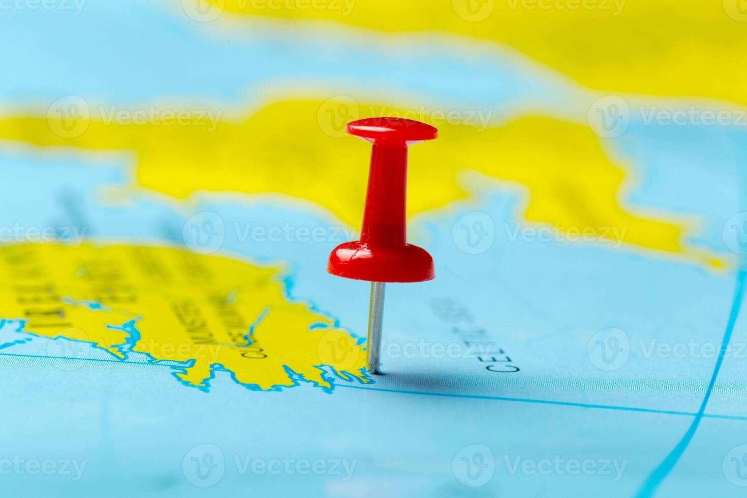 Travel destination points on a map photo