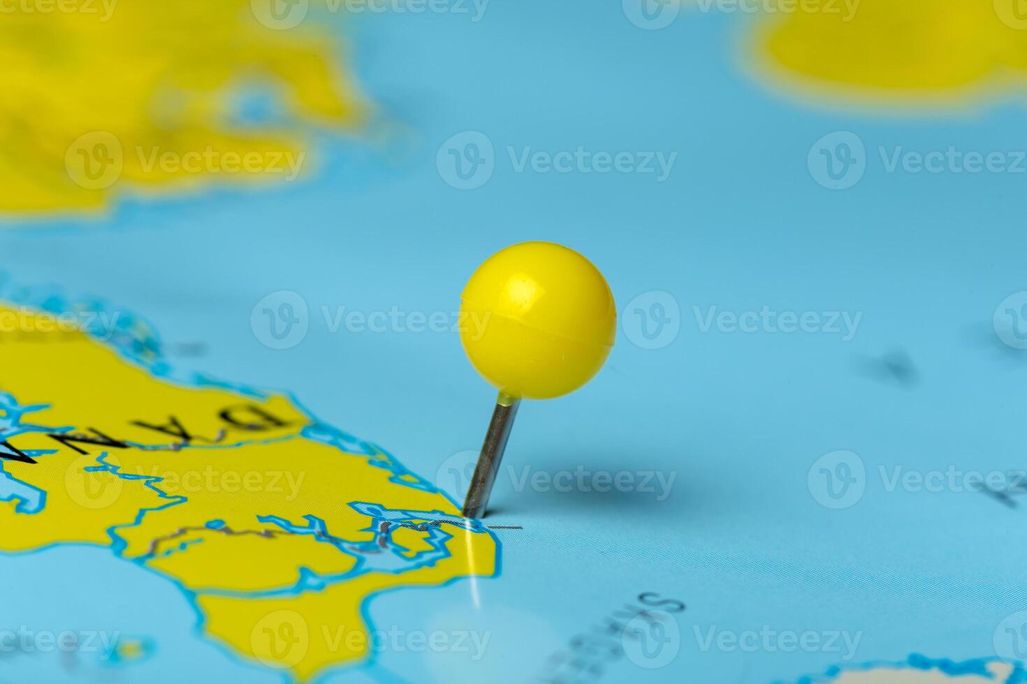 Travel destination points on a map photo