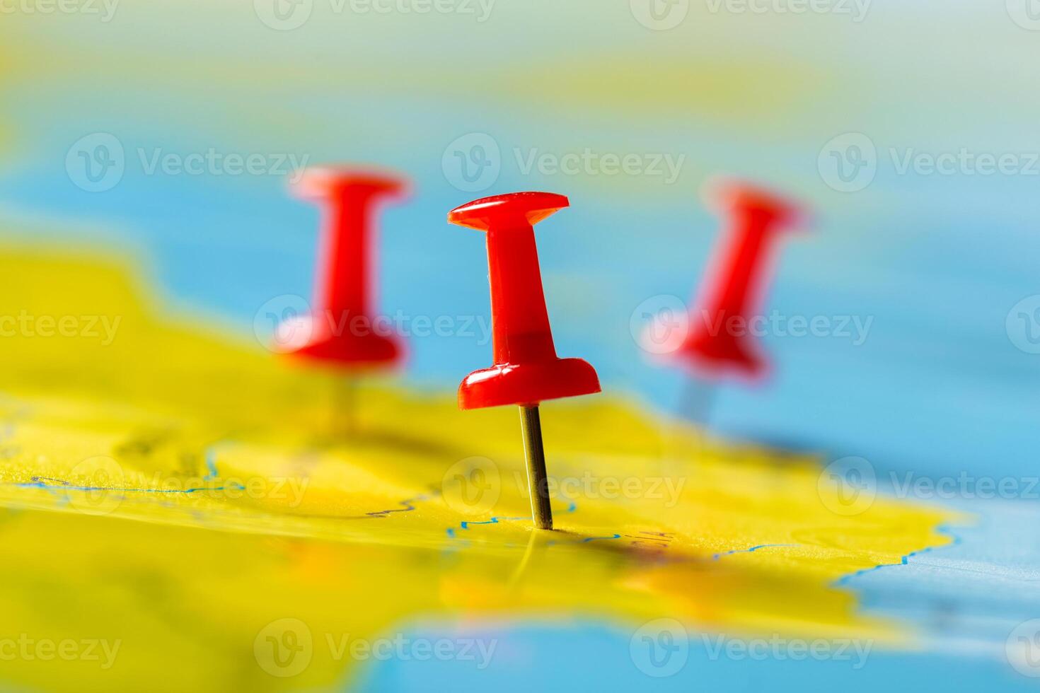 Travel destination points on a map photo