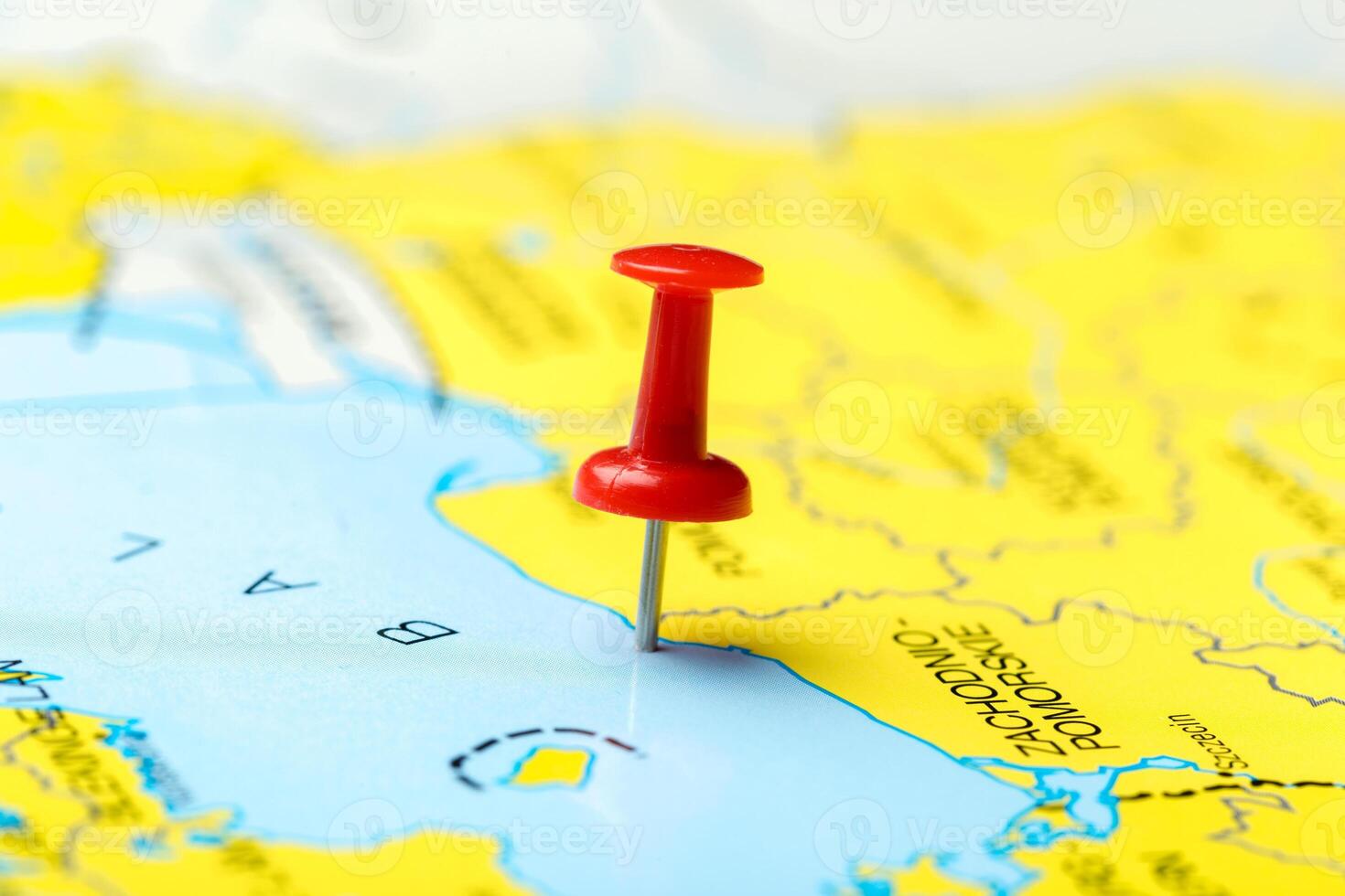 Travel destination points on a map photo
