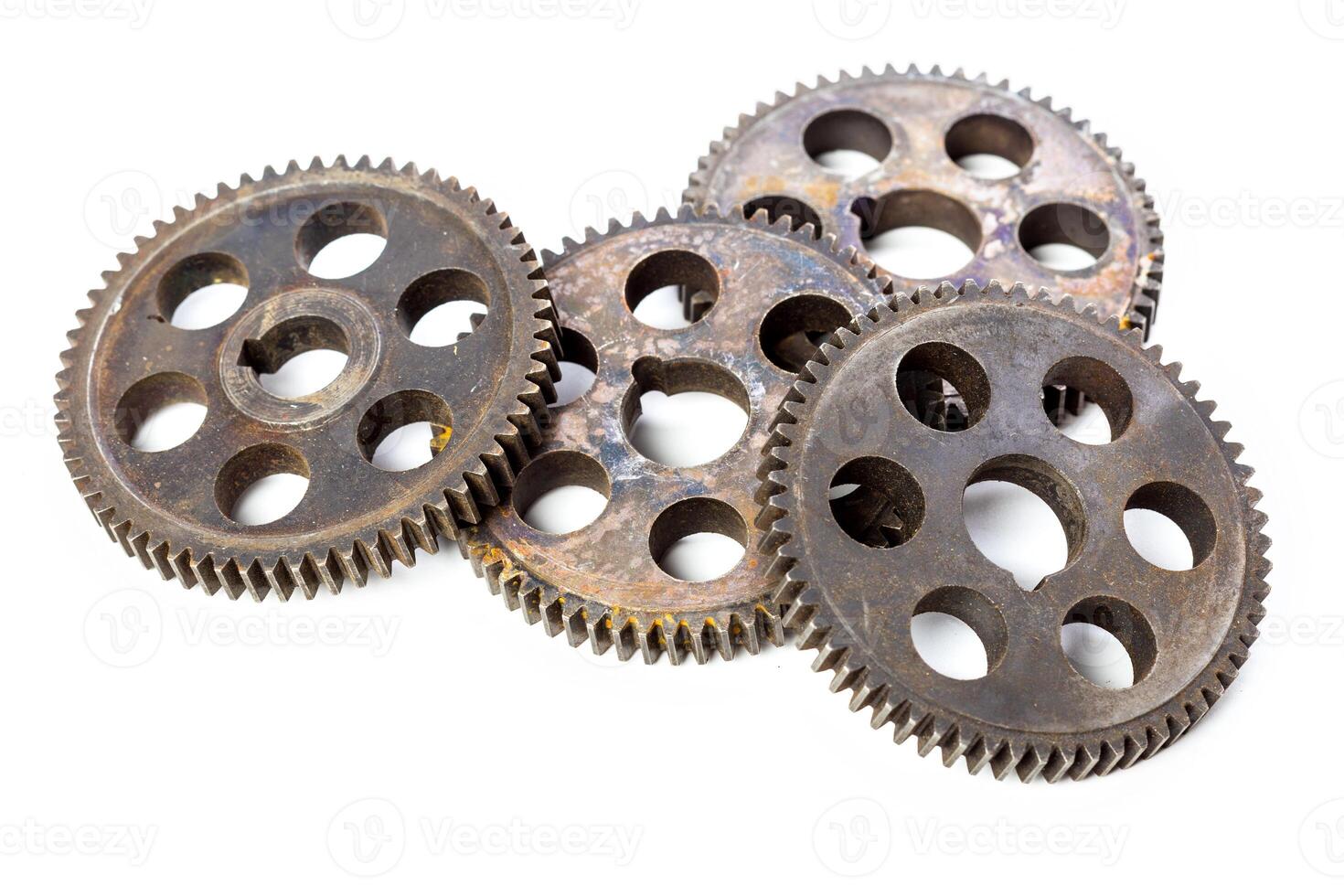 Old Rusty Gears isolated on white photo