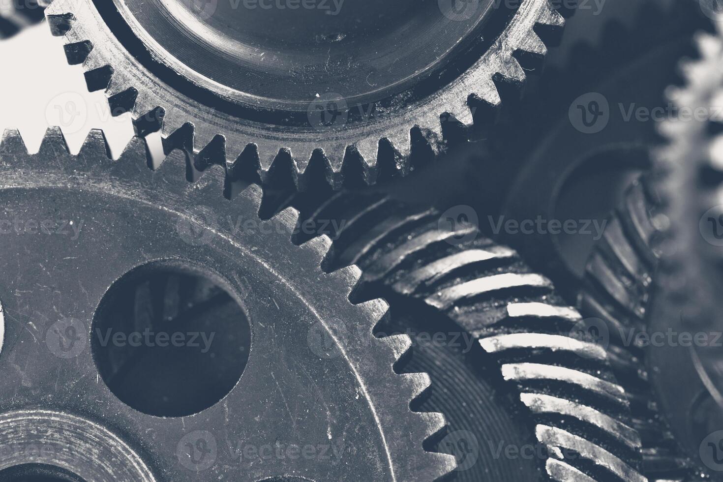 Close-up view of stack of gears photo