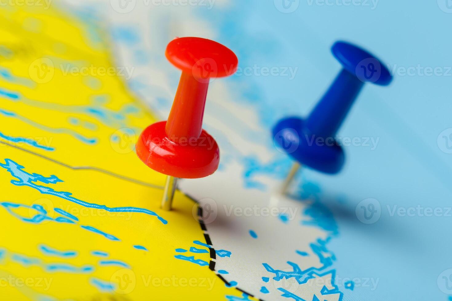 Travel destination points on a map photo