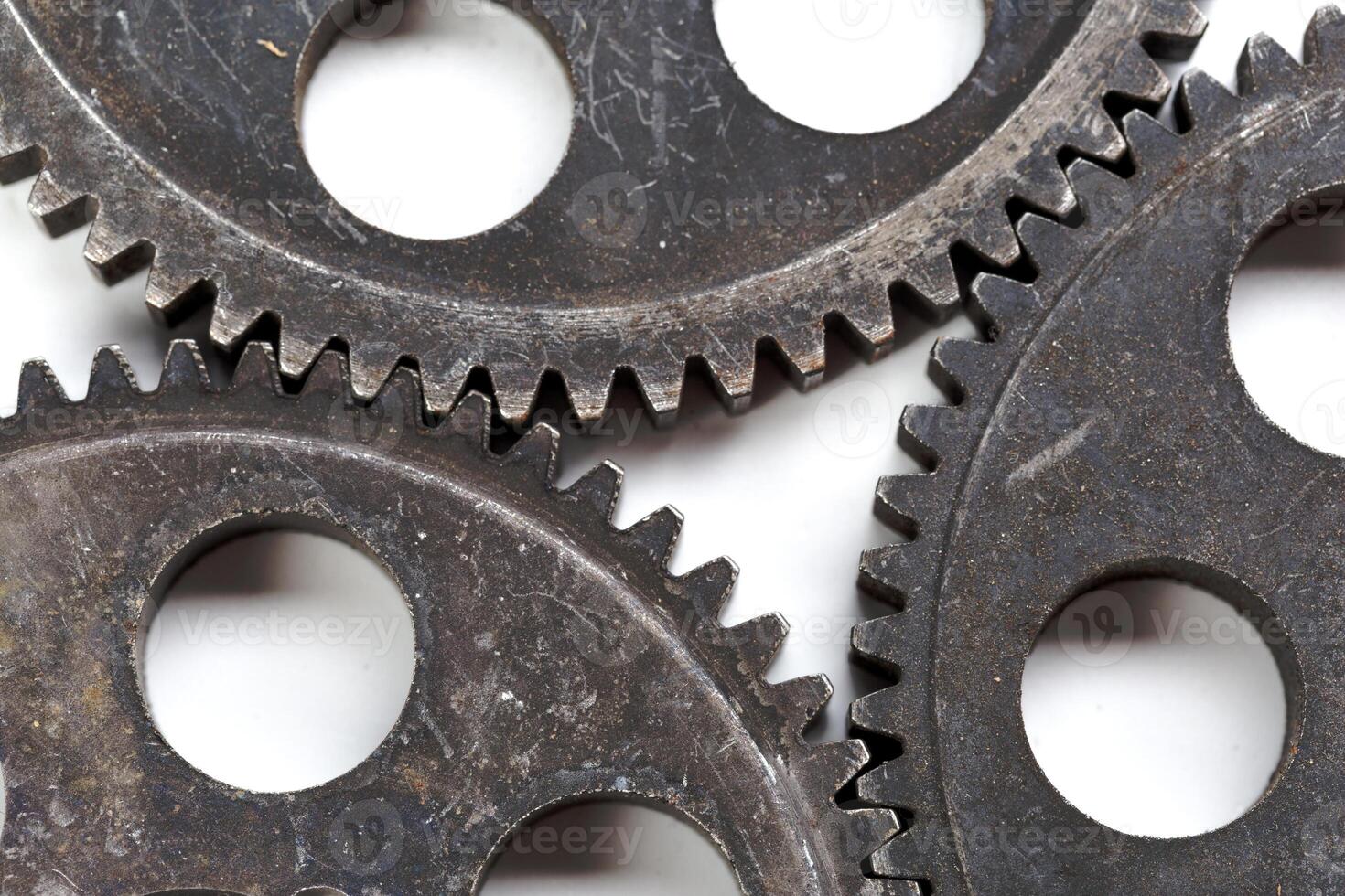 Close-up view of stack of gears photo