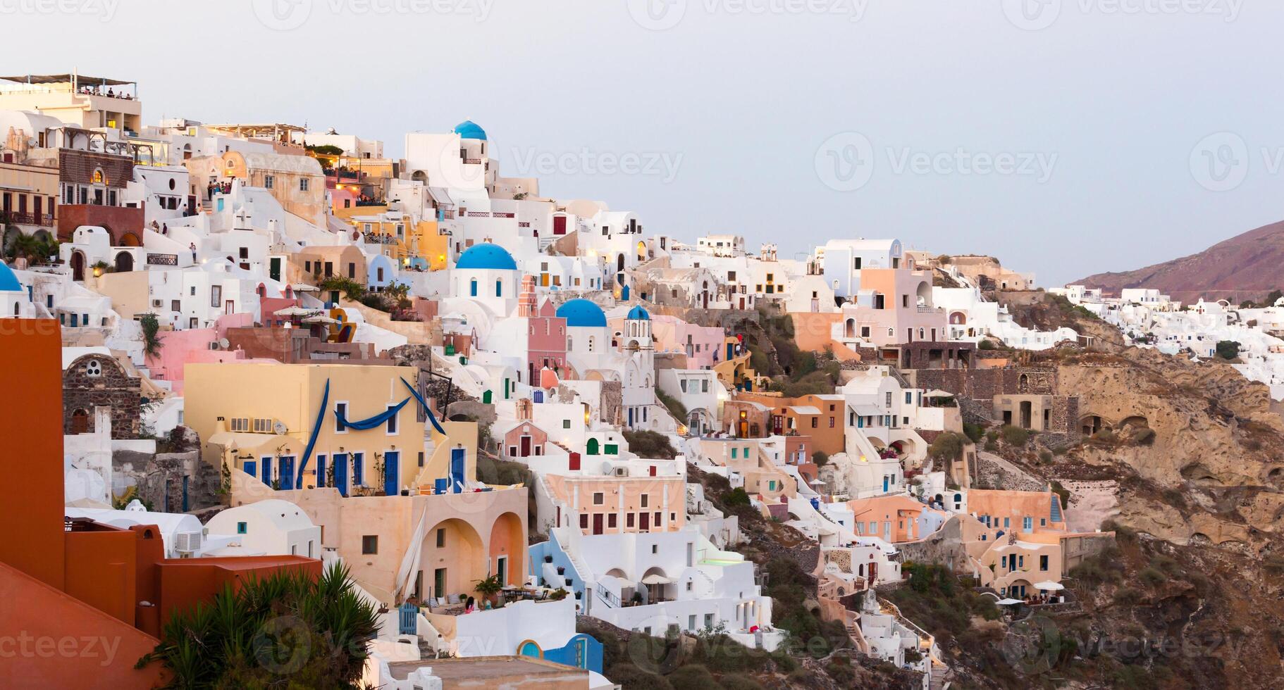 View on Oia village, Santorini Island. photo
