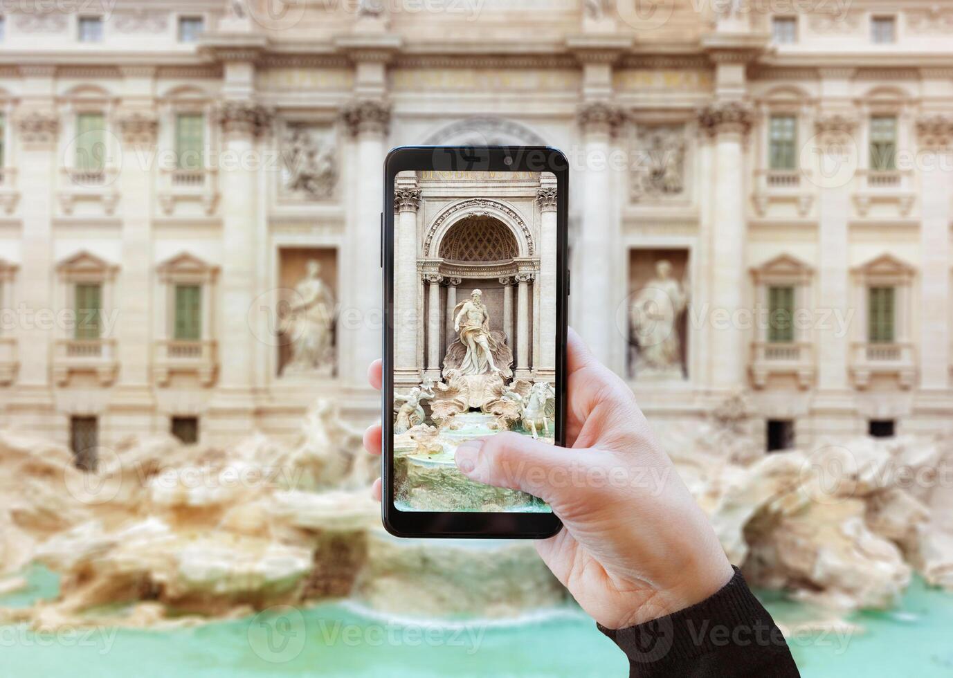 Using the camera with a mobile phone. photo
