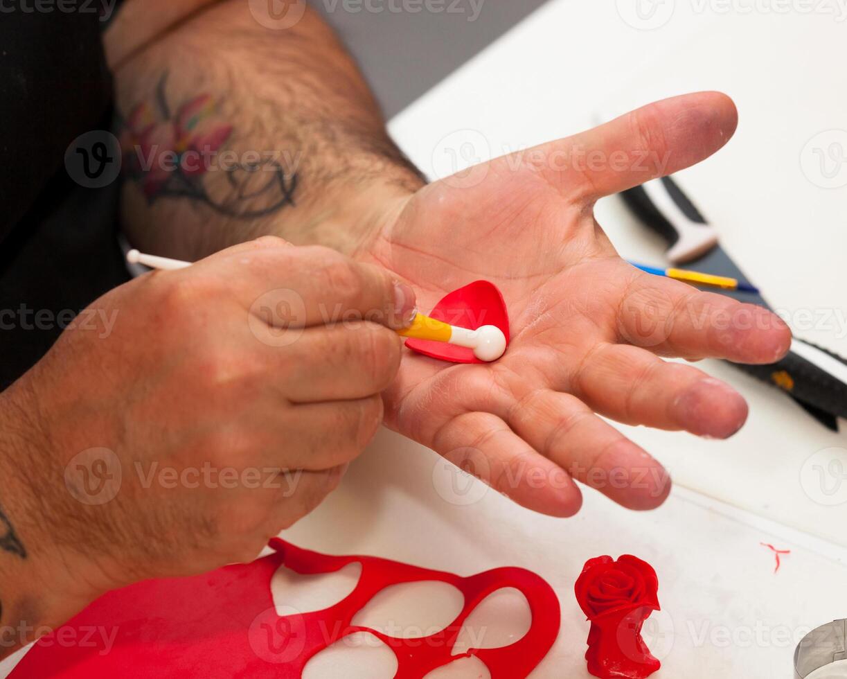 Figures of Halloween with fondant paste or sugar paste. photo