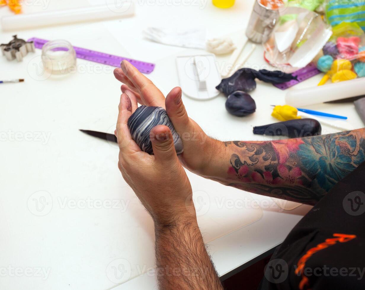 Figures of Halloween with fondant paste or sugar paste. photo