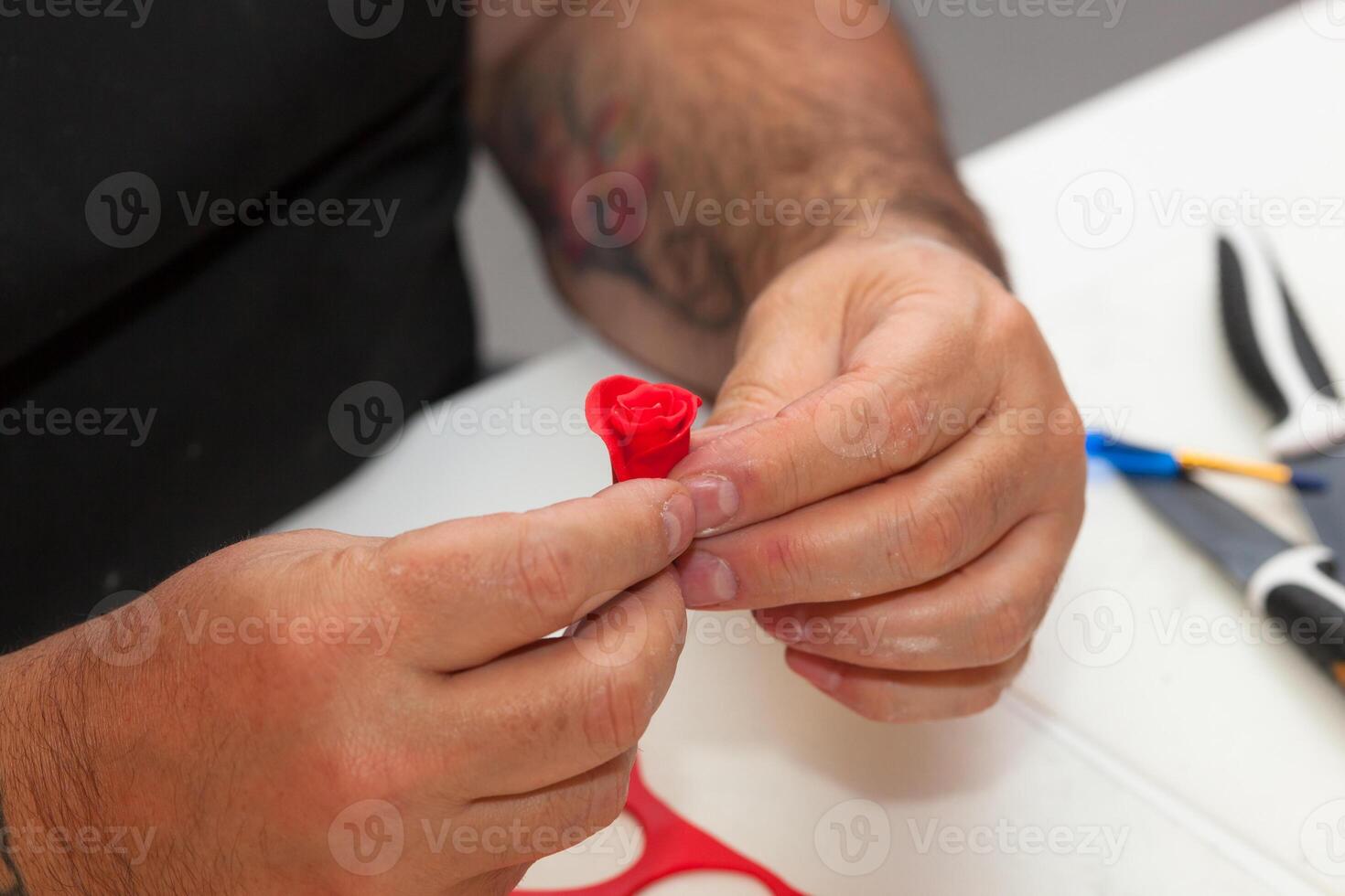 Figures of Halloween with fondant paste or sugar paste. photo